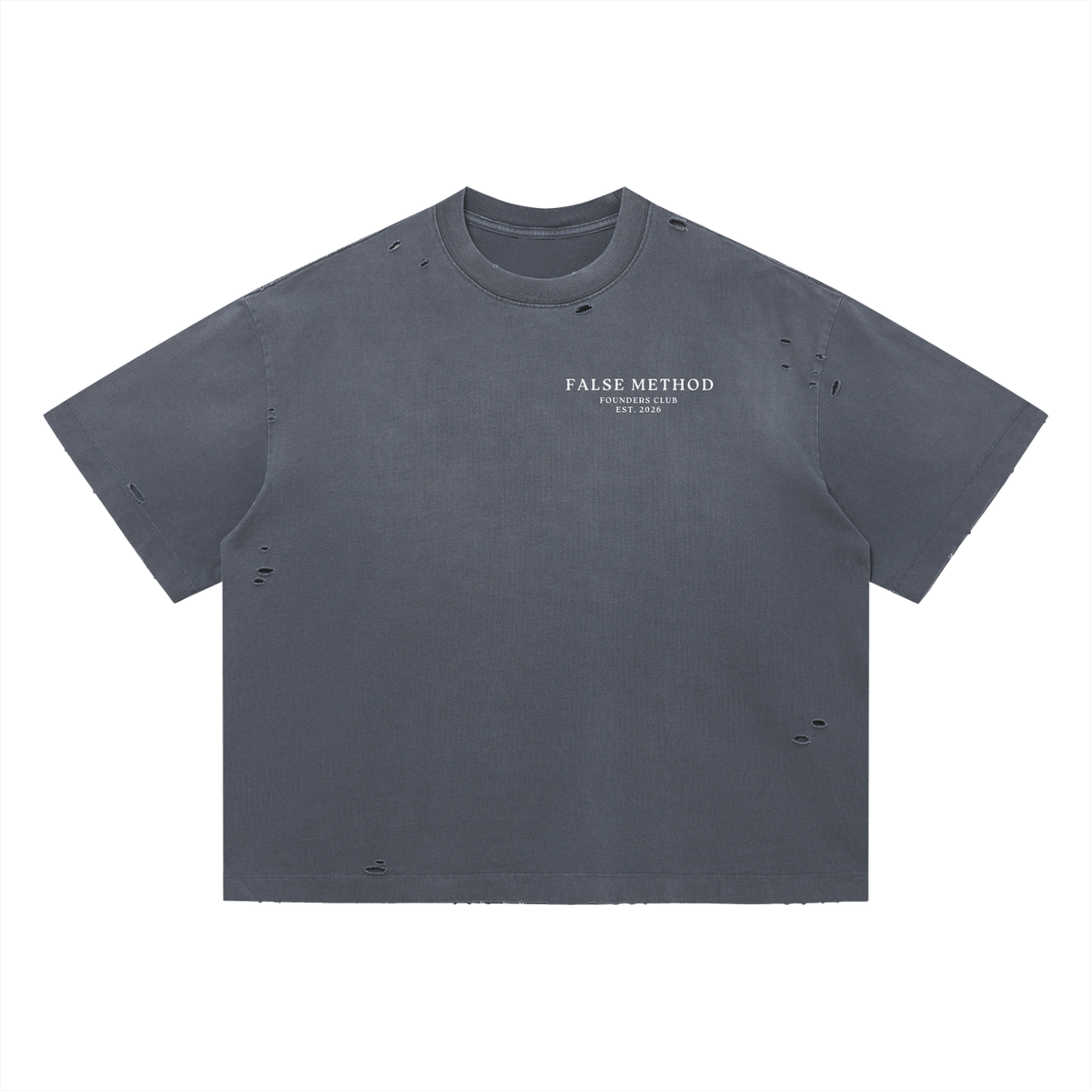 [Blue] The Sovereign S-02 distressed t-shirt, back