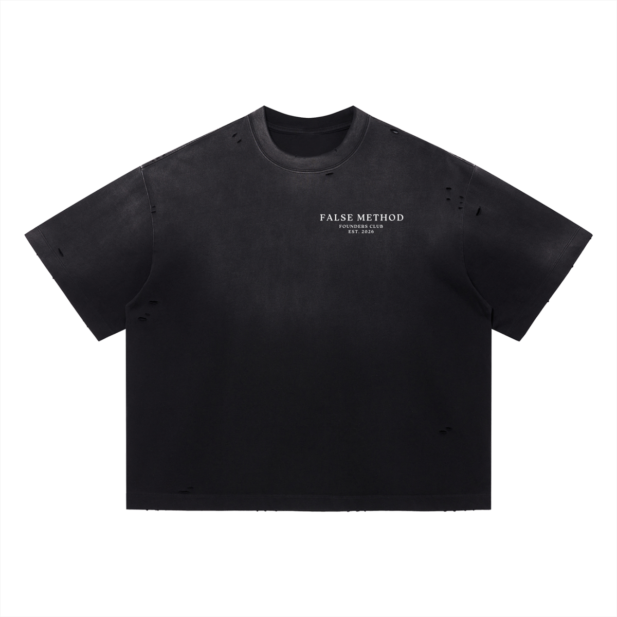 [Black] The Sovereign S-02 distressed t-shirt, back