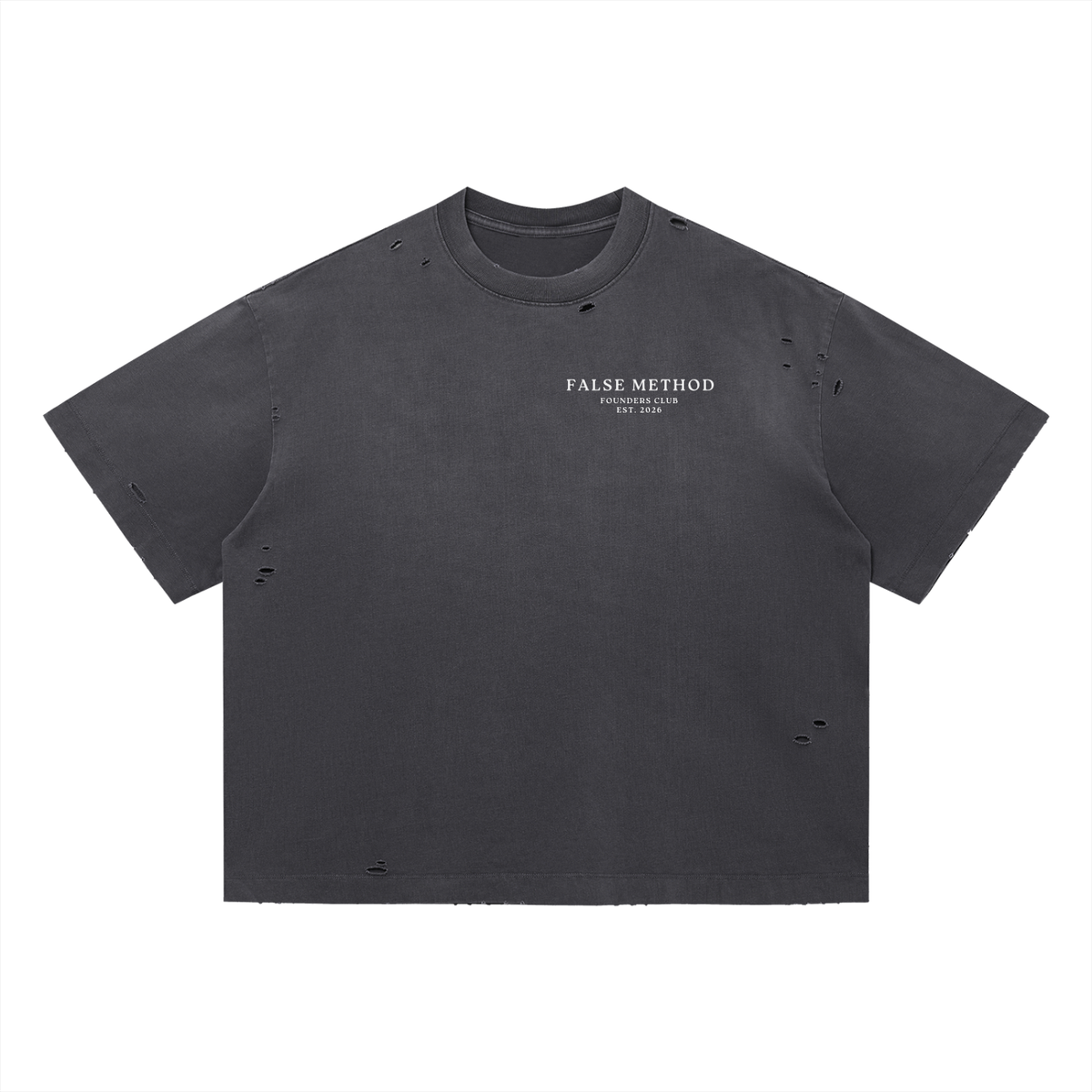 [Dark Gray] The Sovereign S-02 distressed t-shirt, back