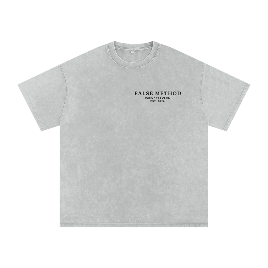 [Light Gray] Founders Club snow washed t-shirt, front