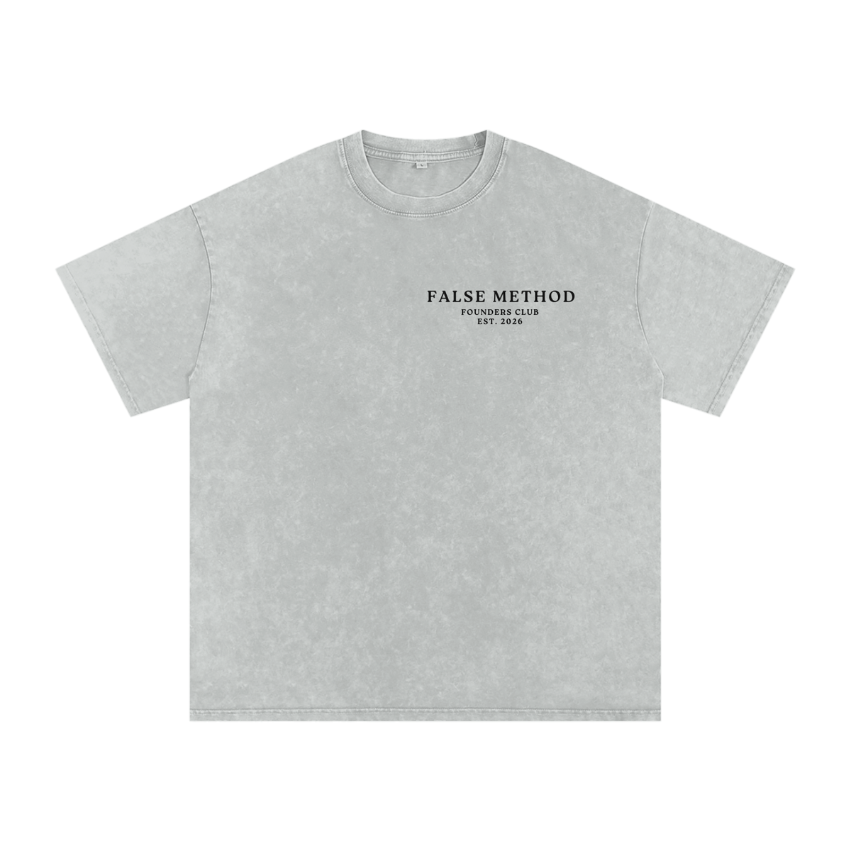 [Light Gray] Founders Club snow washed t-shirt, front
