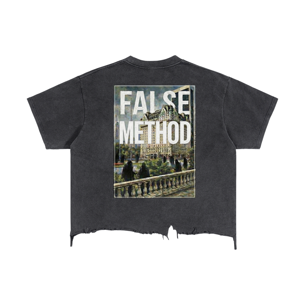 [Black] Midnight Vigil distressed t-shirt, back