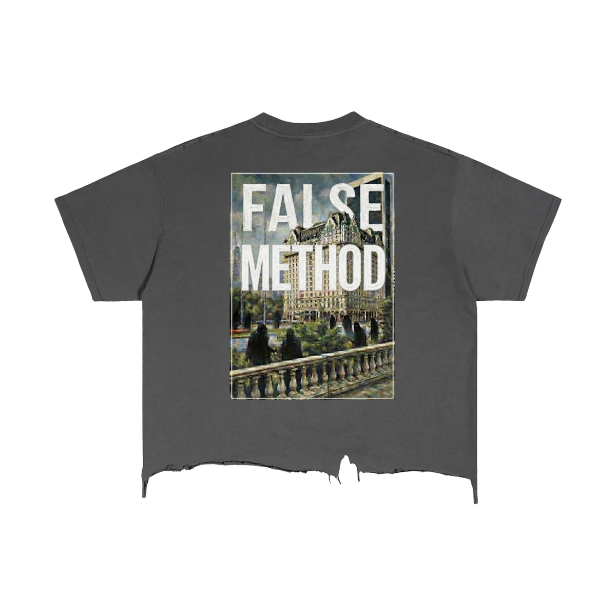 [Gray] Midnight Vigil distressed t-shirt, back
