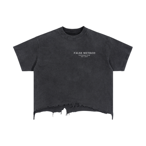 [Black] Midnight Vigil distressed t-shirt, front